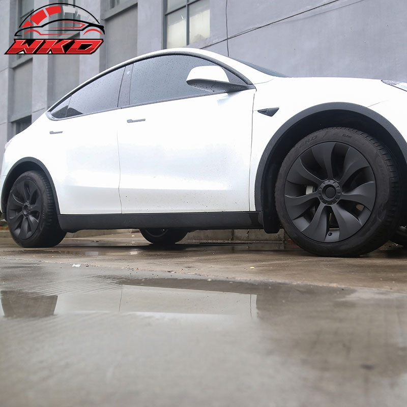 Fits 20-24 Tesla Model Y 19'' Cyclone Wheel Hubcaps Rim Covers Matte Black 4PCS
