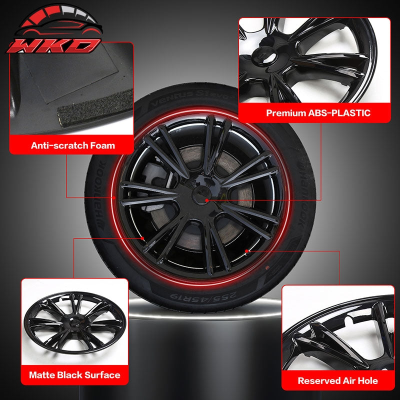 Wholesale 20-24 Tesla Model Y 19'' Arachnid Wheel Hubcaps Rim Covers Gloss Black 4PCS - Wikond Auto