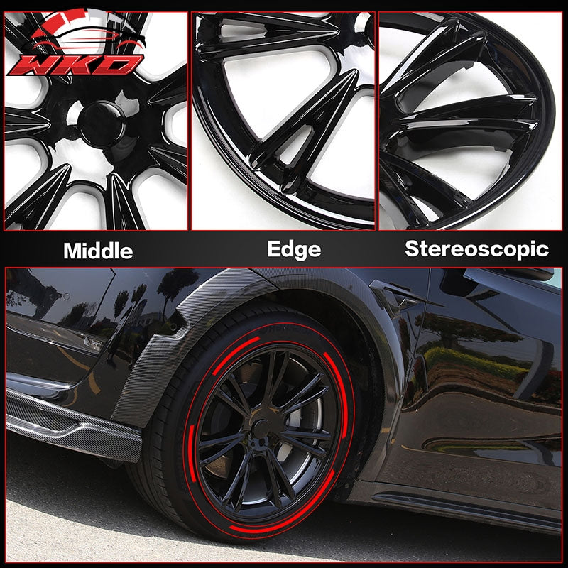 Wholesale 20-24 Tesla Model Y 19'' Arachnid Wheel Hubcaps Rim Covers Gloss Black 4PCS - Wikond Auto