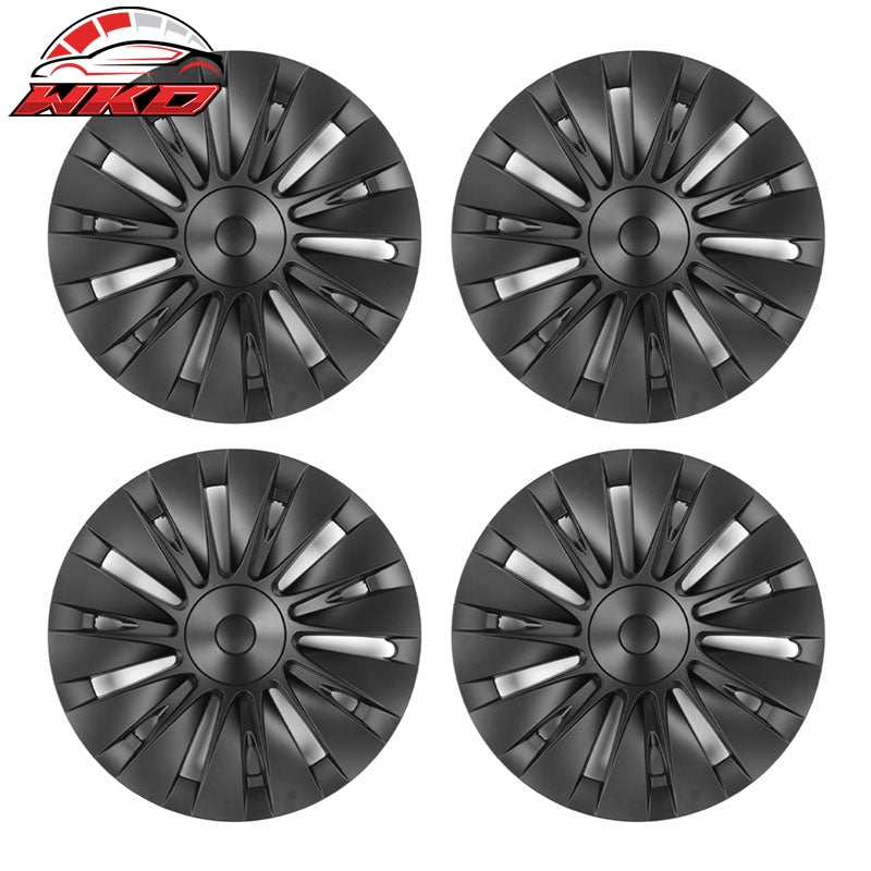 Wholesale 20-24 Tesla Model Y 19'' Hurricane Wheel Hubcaps Rim Covers Matte Black 4PCS