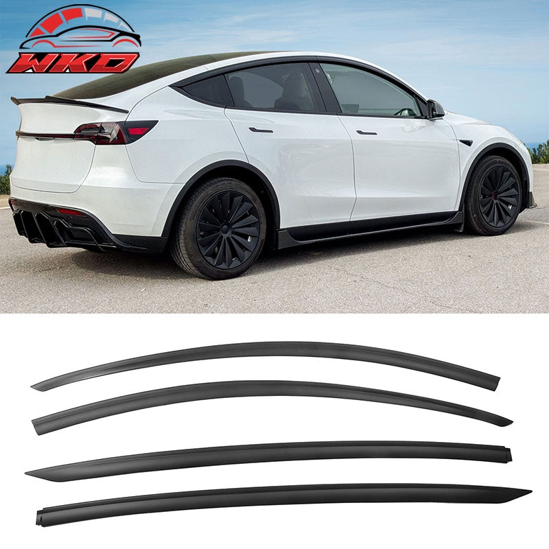 Wholesale 20-25 Tesla Model Y ABS Tape-on Window Visor Sun Rain Guard 4PCS Matte Black