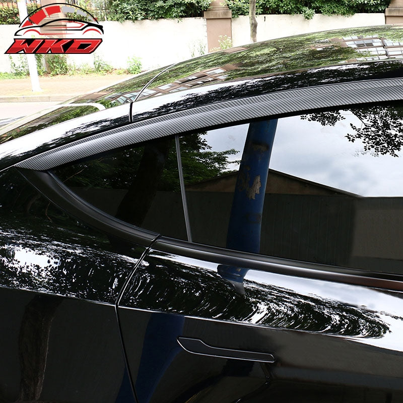For 20-25 Tesla Model Y ABS Window Visor Sun Rain Guard Matte Carbon Fiber Print
