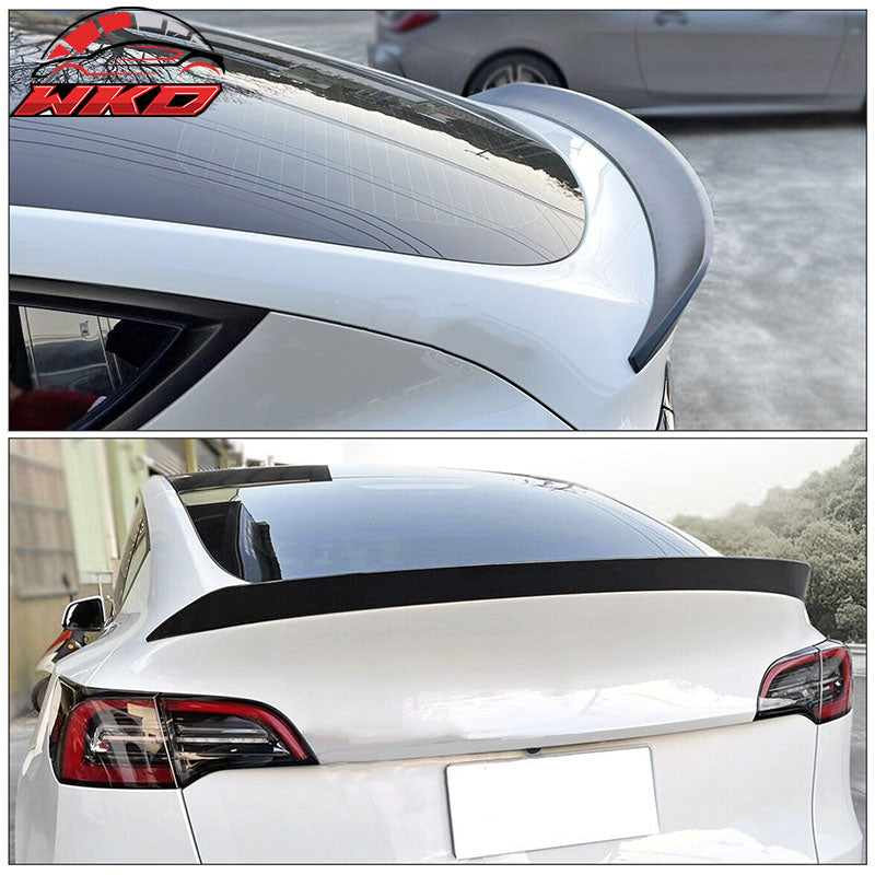 Fits 20-25 Tesla Model Y A Style Rear Trunk Lid Spoiler Wing Lip ABS Unpainted
