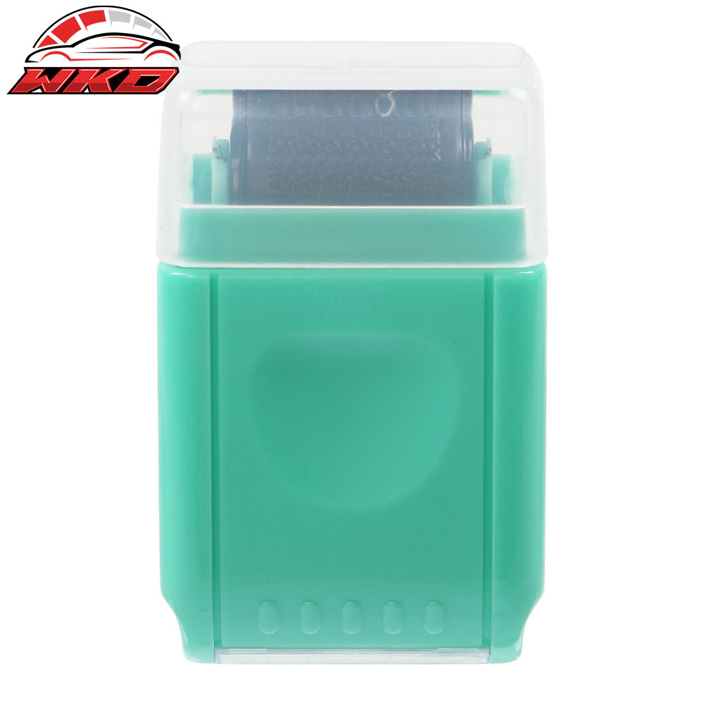 0.67 In Identify Theft Protection Guard Wide Roller Stamp w/ 3 Ink Refill Green