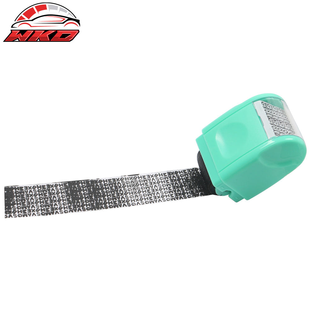 0.67 In Identify Theft Protection Guard Wide Roller Stamp w/ 3 Ink Refill Green