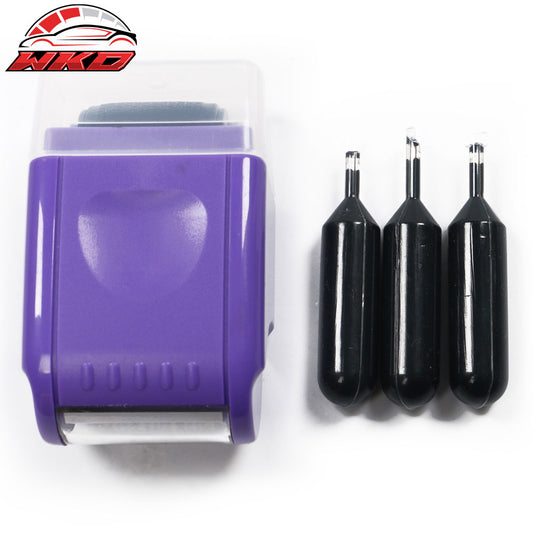 Wholesale 0.67in ID Protection Guard Wide Roller Stamp w/ 3ink Refill Purple - Bulk Orders & Dealer Pricing Available
