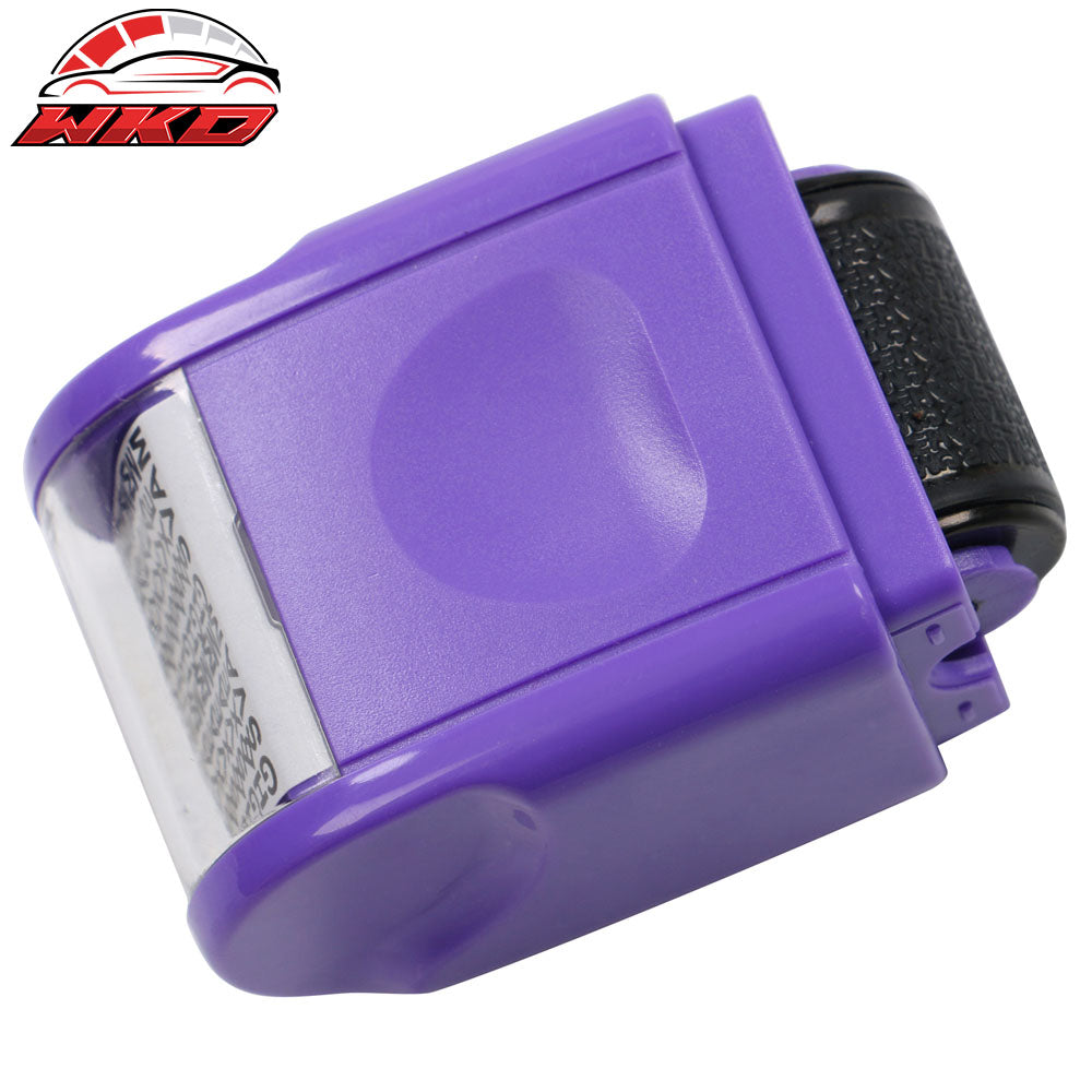 0.67 In Identify Theft Protection Guard Wide Roller Stamp w/ 3 Ink Refill Purple