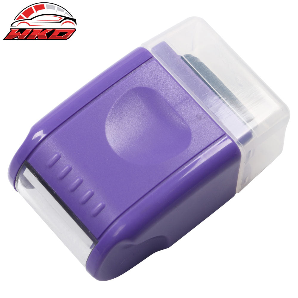 0.67 In Identify Theft Protection Guard Wide Roller Stamp w/ 3 Ink Refill Purple