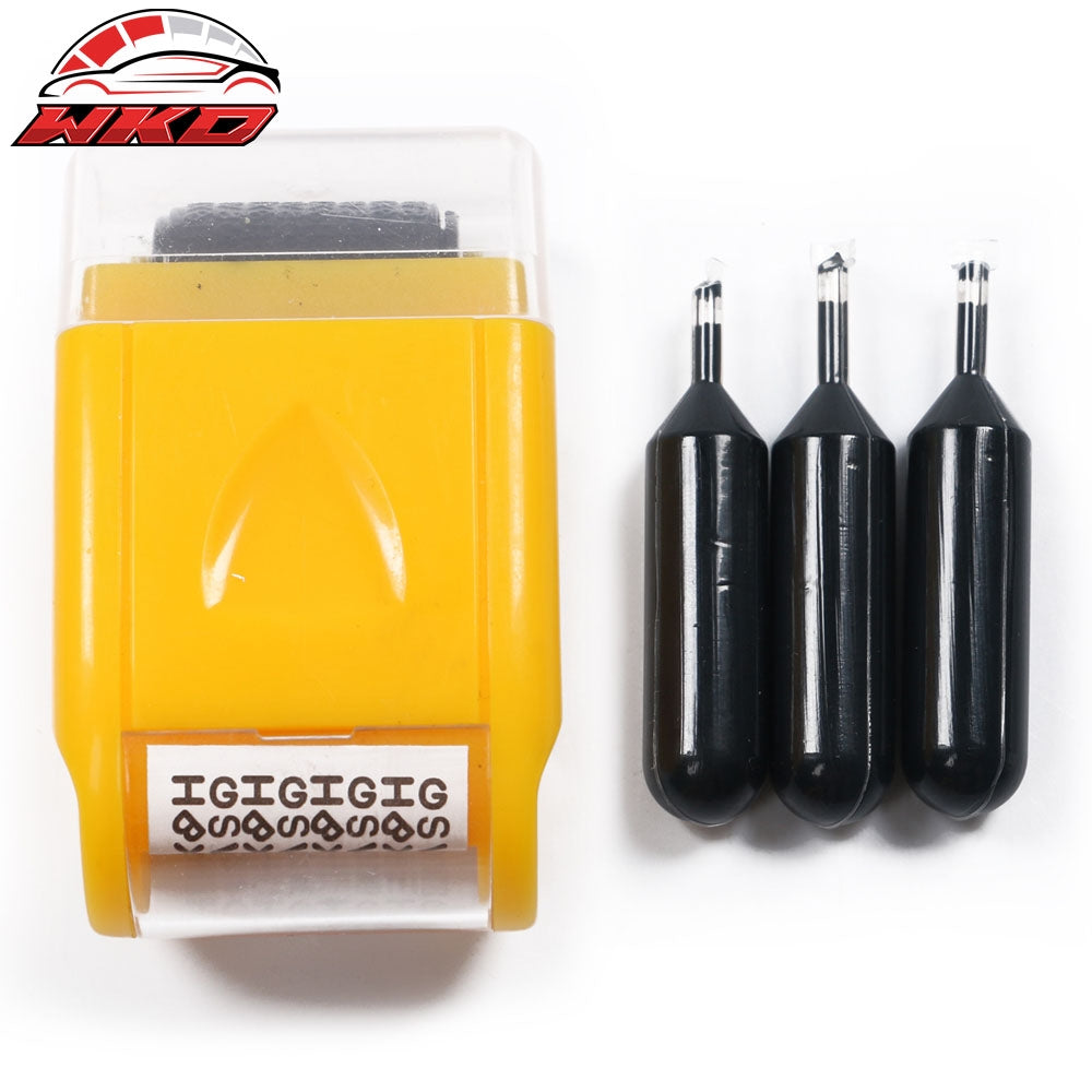 Wholesale 0.67in ID Protection Guard Wide Roller Stamp w/ 3ink Refill Yellow 每 Bulk Orders & Dealer Pricing Available