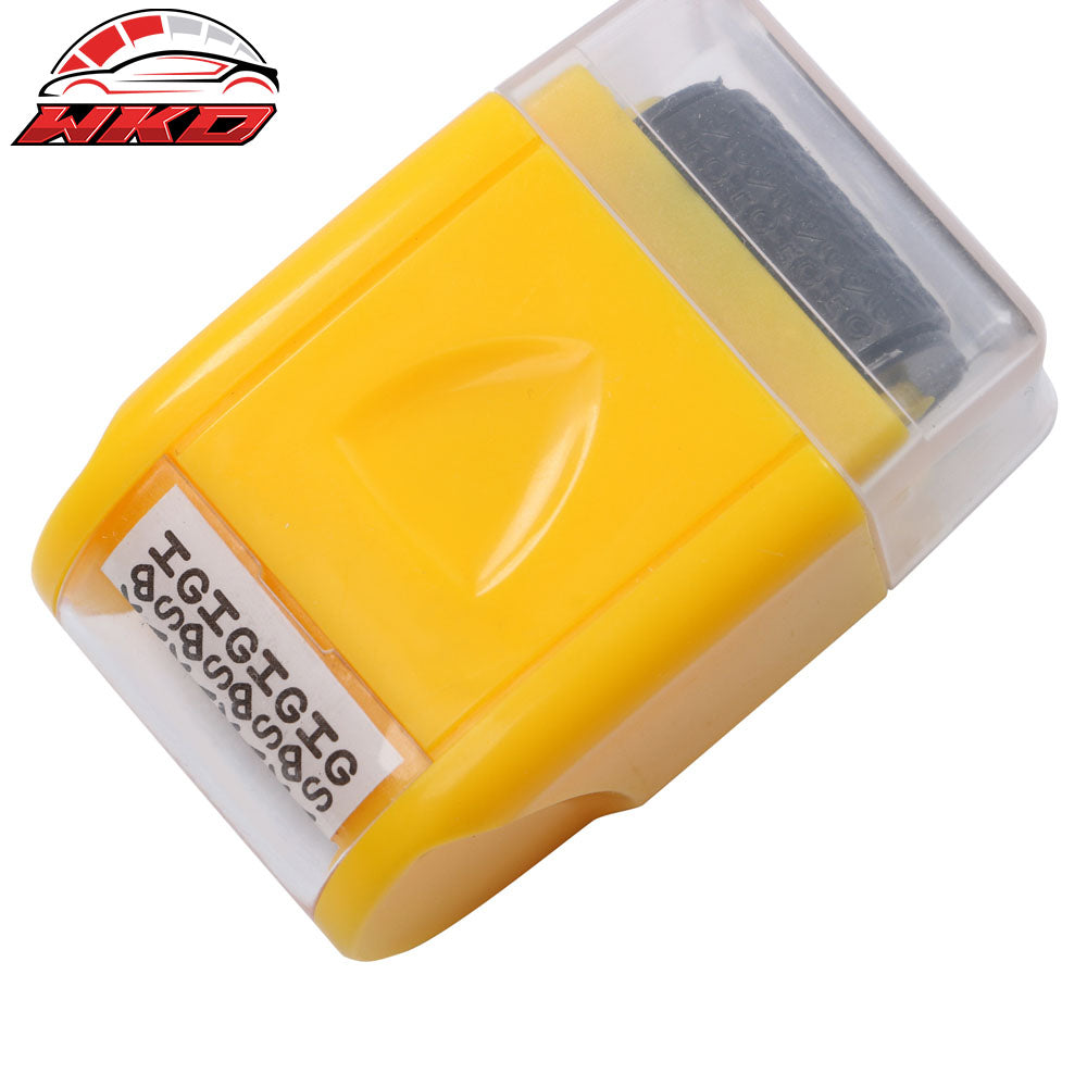 0.67 In Identify Theft Protection Guard Wide Roller Stamp w/ 3 Ink Refill Yellow