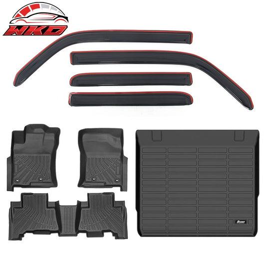 Wholesale For 10-12 Toyota 4Runner Floor Mats Carpet + Trunk Mat + In Channel Window Visor - Wikond Auto