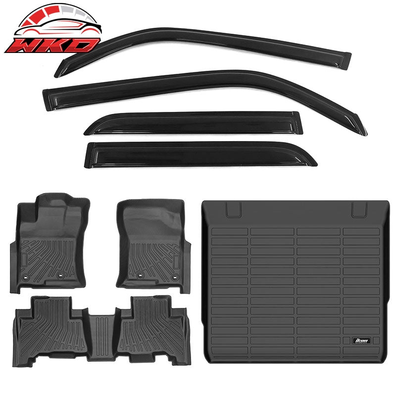 Wholesale For 2010-2012 Toyota 4Runner Floor Mats Carpets + Trunk Mat + Slim Window Visors