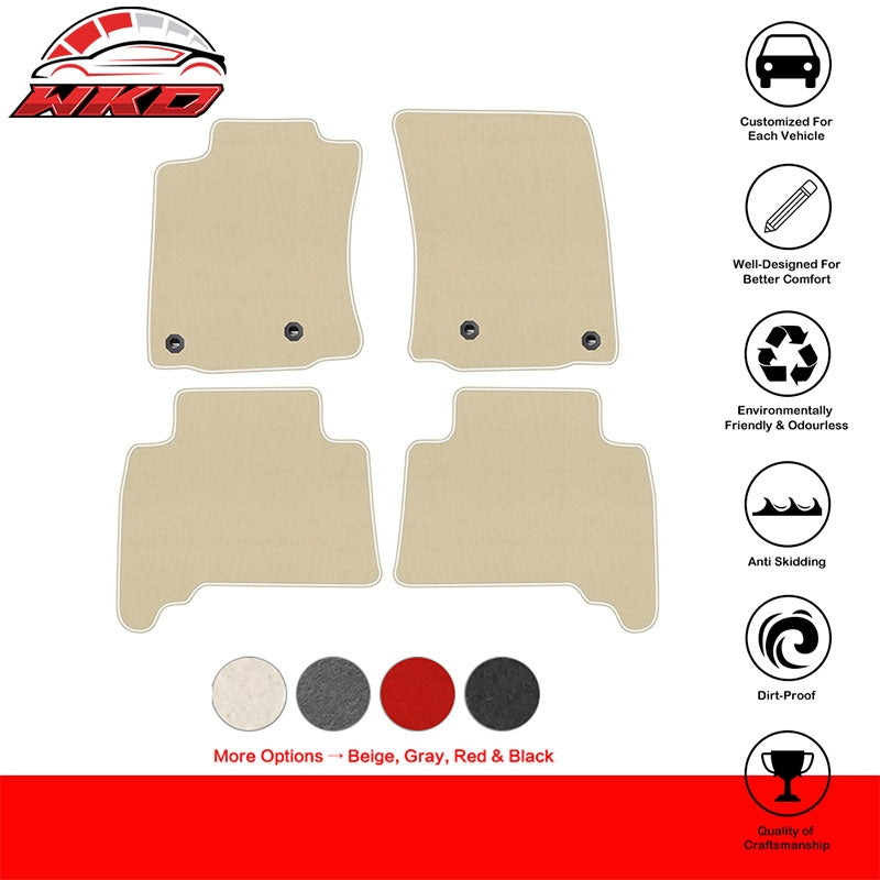 Fits 14-24 Toyota 4Runner 14-23 Lexus GX460 Floor Mats Liner Carpets Nylon Beige