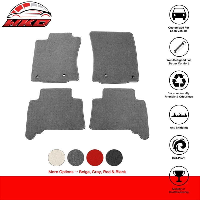 Fits 14-24 Toyota 4Runner 14-23 Lexus GX460 Nylon Floor Mats Liner Gray Carpets