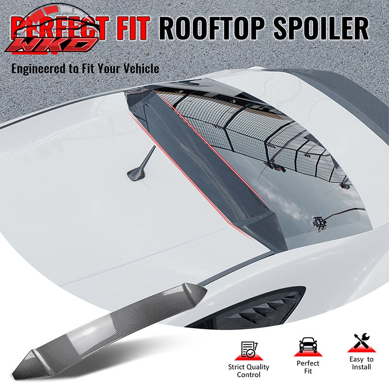 Fits 13-20 Toyota 86 BRZ FR-S IKON V3 Carbon Fiber Print Window Roof Spoiler ABS