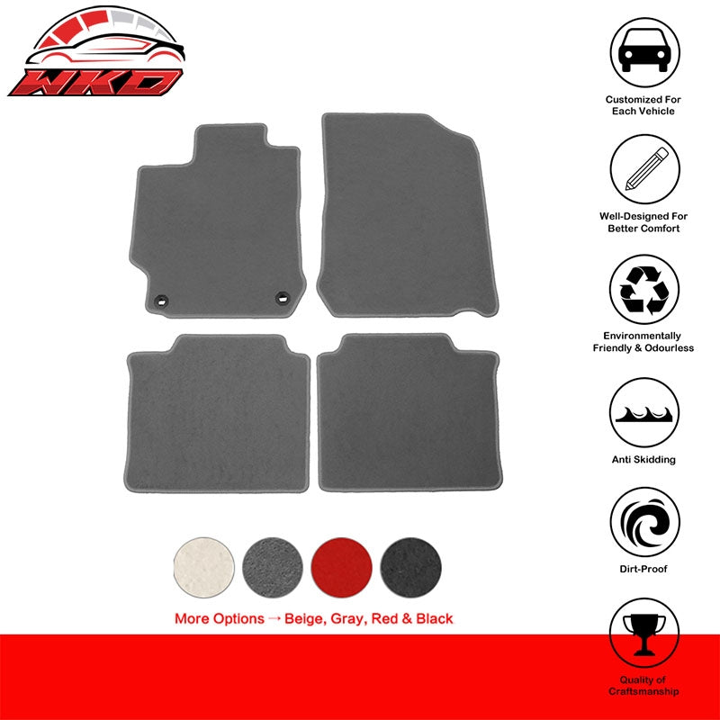 Fits 12-17 Toyota Camry Floor Mats Nylon Grey Non-Slip Auto Carpets 4Pcs Set