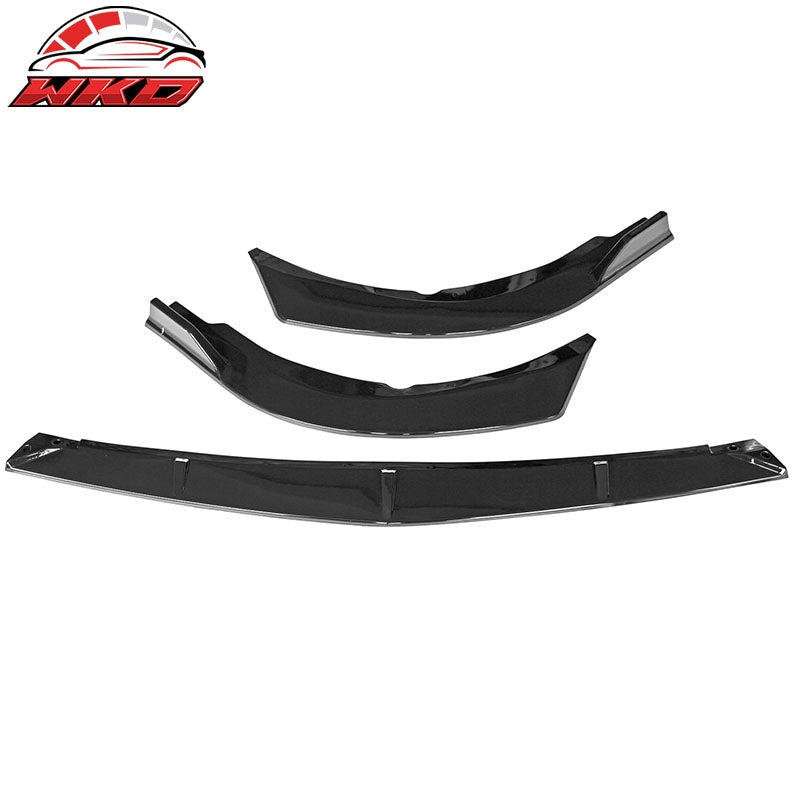 Fits 21-24 Toyota Camry LE IKON Style 3PCS Front Bumper Lip PP Gloss Black