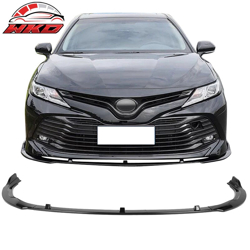 For 18-20 Toyota Camry LE Style Front Bumper Lip Gloss Black PP Spoiler Chin Kit
