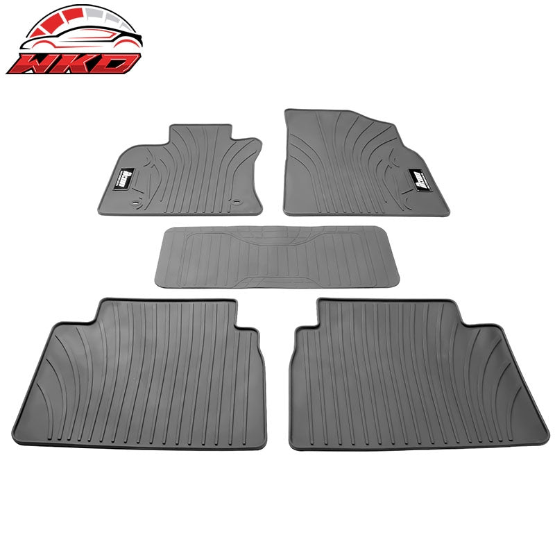 Fits 18-24 Toyota Camry Latex Car Floor Mats Liner All Weather Carpets Gray 5PC