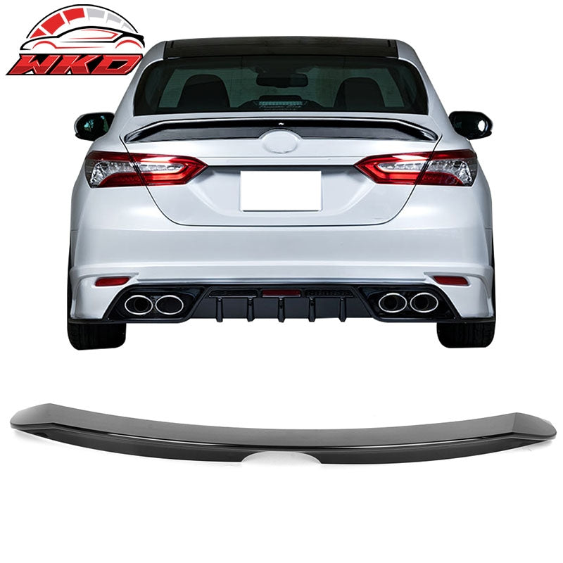 Fits 18-24 Toyota Camry PB Style Rear Trunk Lid Spoiler Wing Lip ABS Gloss Black