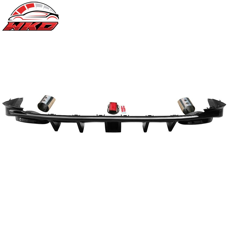 Fits 18-24 Toyota Camry Rear Bumper Lip Diffuser 3RD Brake Light Tip Gloss Black