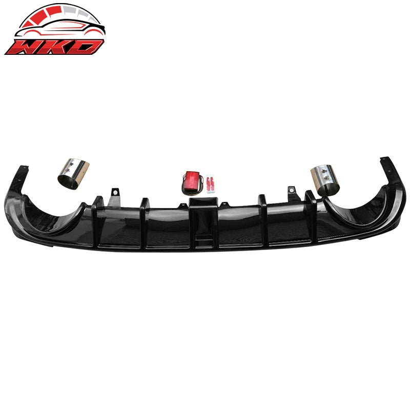 Fits 18-24 Toyota Camry Rear Bumper Lip Diffuser 3RD Brake Light Tip Gloss Black