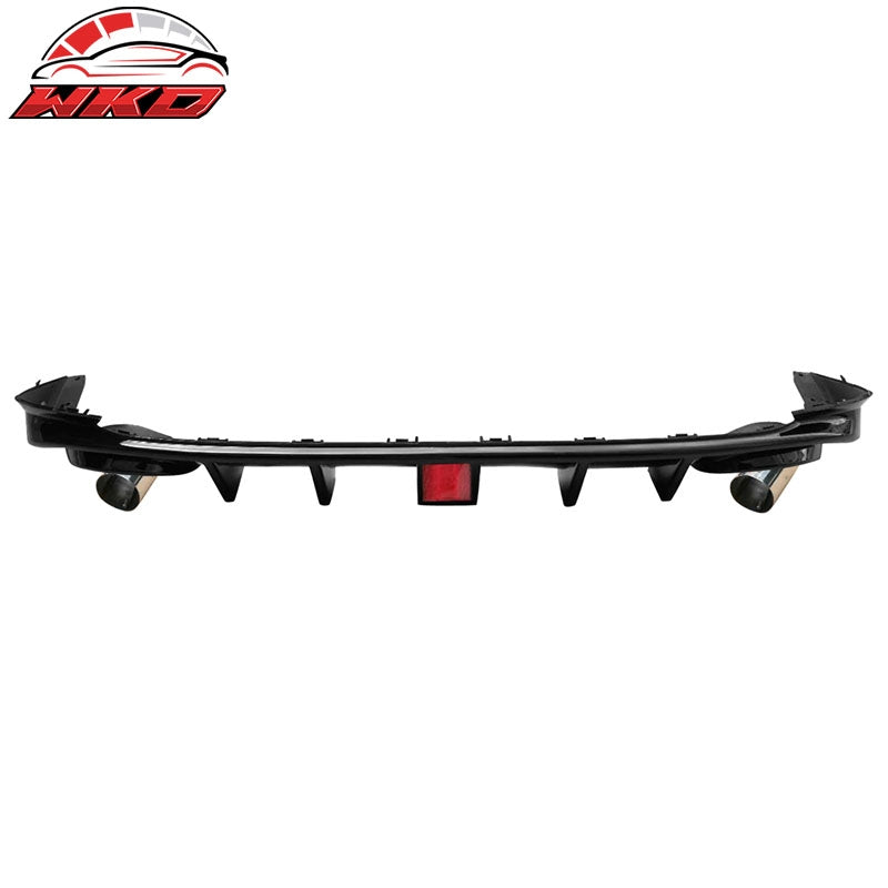 Fits 18-24 Toyota Camry Rear Bumper Lip Diffuser 3RD Brake Light Tip Gloss Black