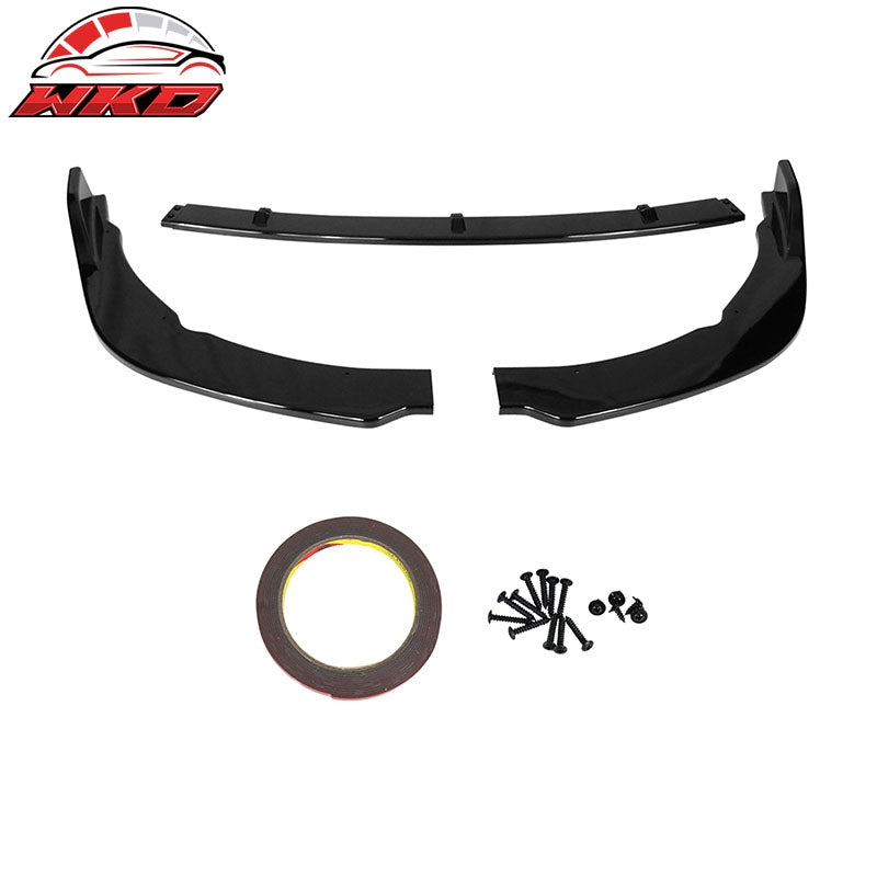 Fits 18-20 Toyota Camry SE XSE Gloss Black Front Bumper Lip Spoiler PP 3PCS