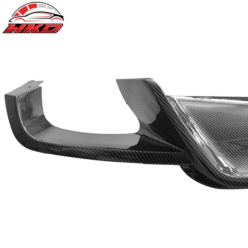 Fits 18-24 Toyota Camry SE XSE Rear Diffuser Lip W/LED Light Carbon Fiber Print