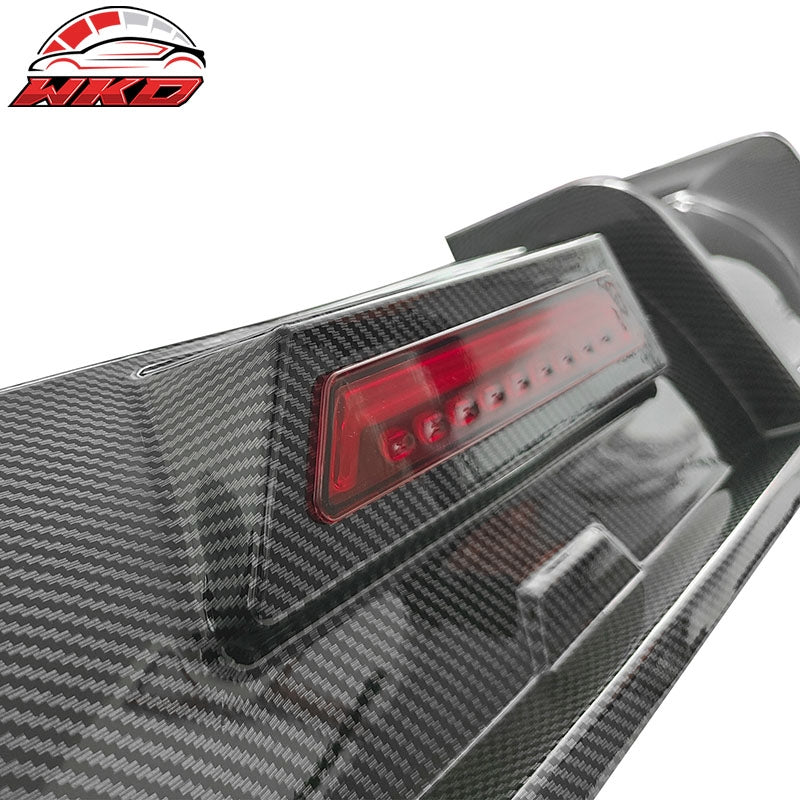 Fits 18-24 Toyota Camry SE XSE Rear Diffuser Lip W/LED Light Carbon Fiber Print
