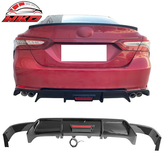 Wholesale 18-24 Toyota Camry SE XSE Rear Diffuser Lip W/LED Light Lamp - Gloss Black