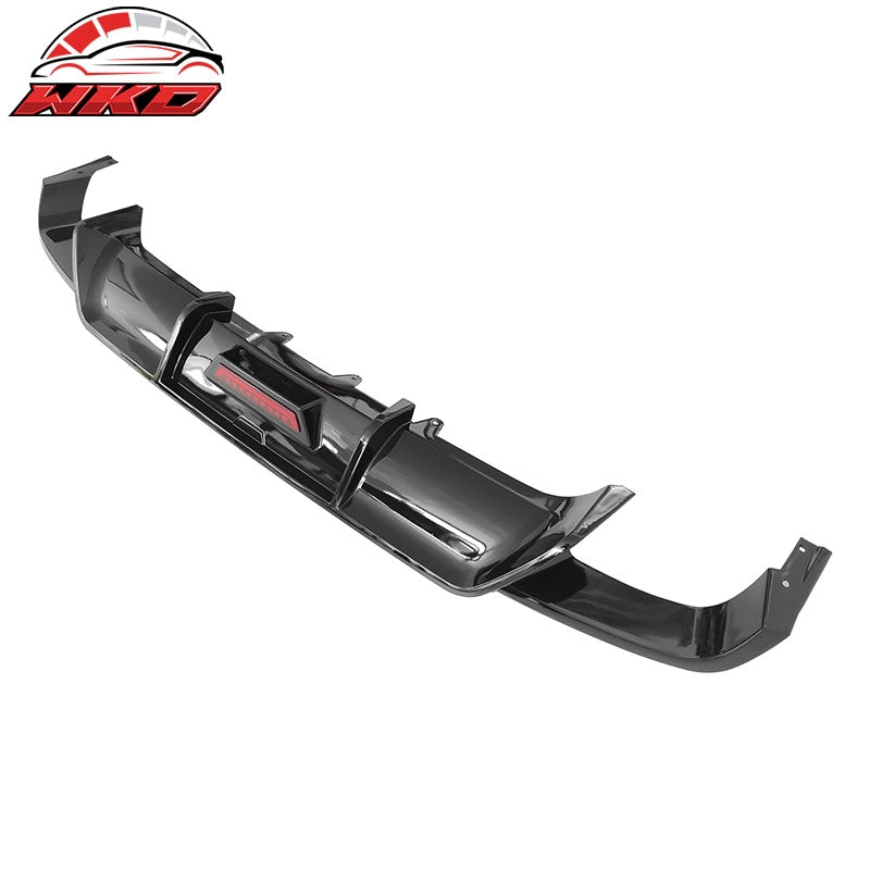 Fits 18-24 Toyota Camry SE XSE Rear Diffuser Lip W/LED Light Lamp - Gloss Black