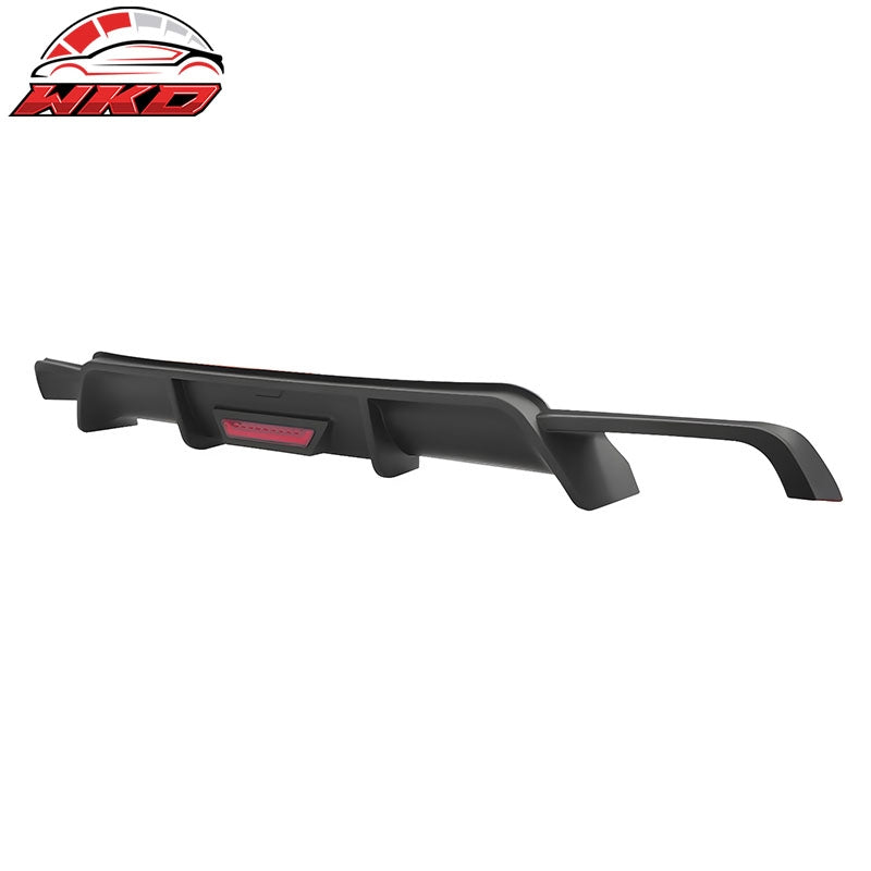 Fits 18-24 Toyota Camry SE XSE Rear Diffuser Lip W/LED Light Lamp - Matte Black