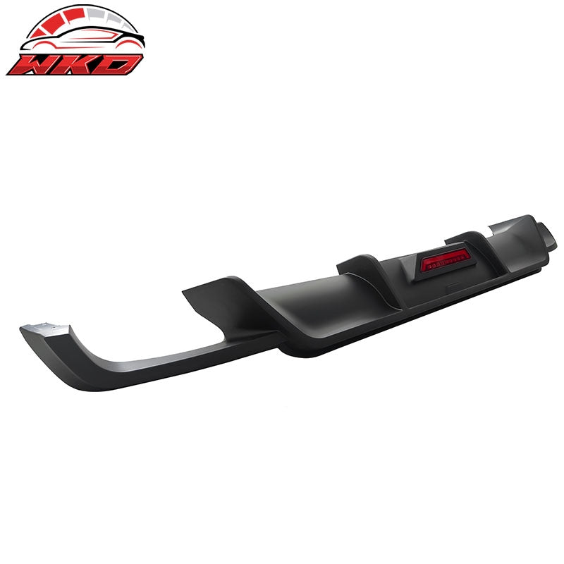 Fits 18-24 Toyota Camry SE XSE Rear Diffuser Lip W/LED Light Lamp - Matte Black