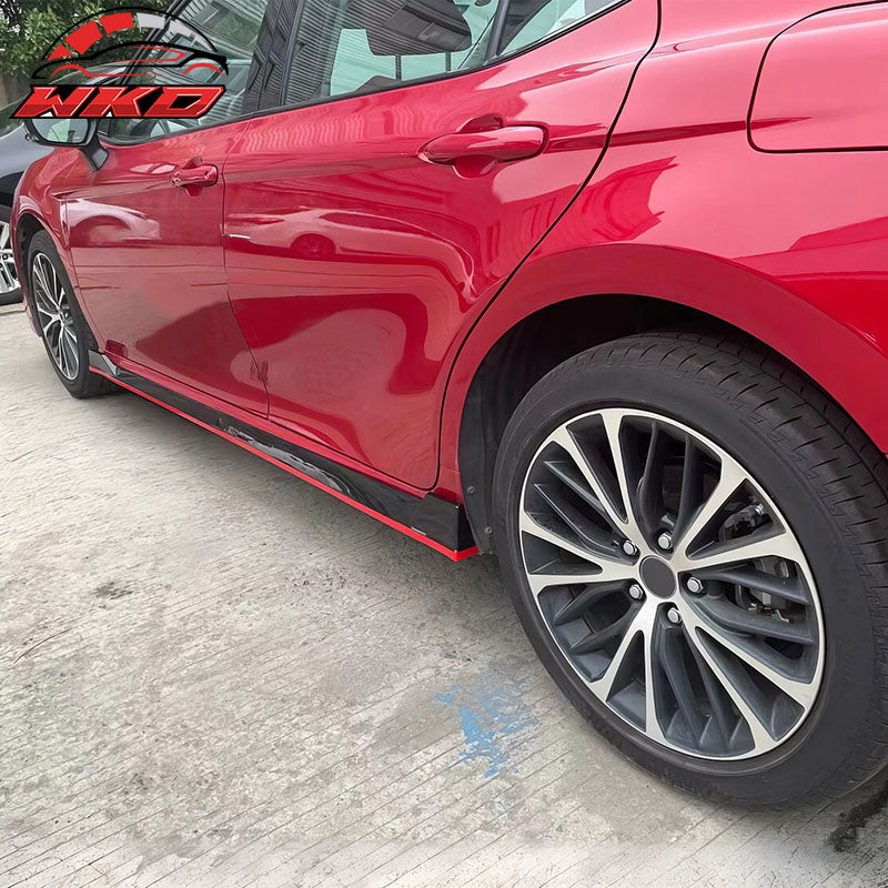 Fits 18-24 Toyota Camry SE XSE Side Skirts TRD Style Rocker Panels Gloss Black