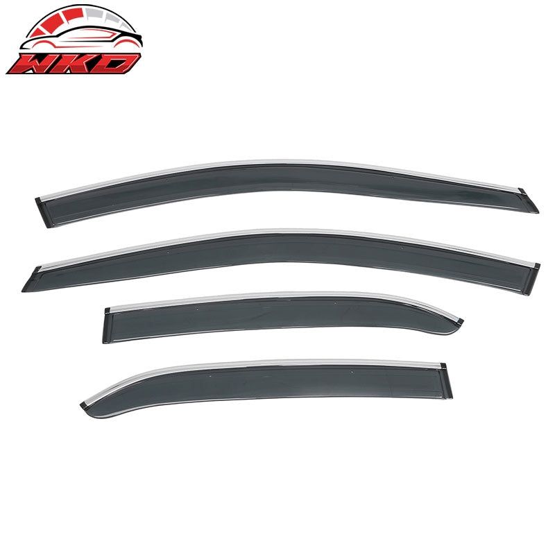 Fits 18-24 Toyota Camry Window Visor Rain Guard Acrylic Deflector w/ Chrome Trim