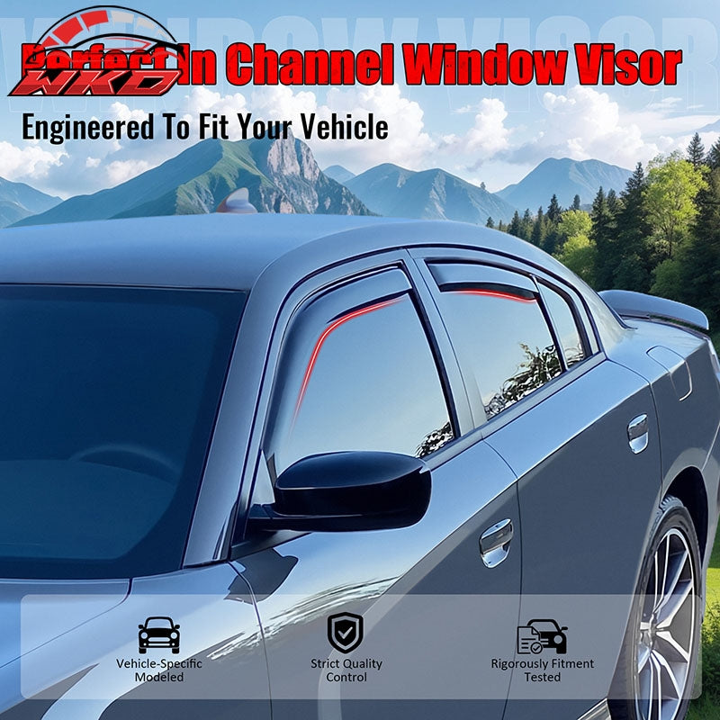 Fits 18-24 Toyota Camry Window Visor in Channel Rain Sun Guard Acrylic Deflector