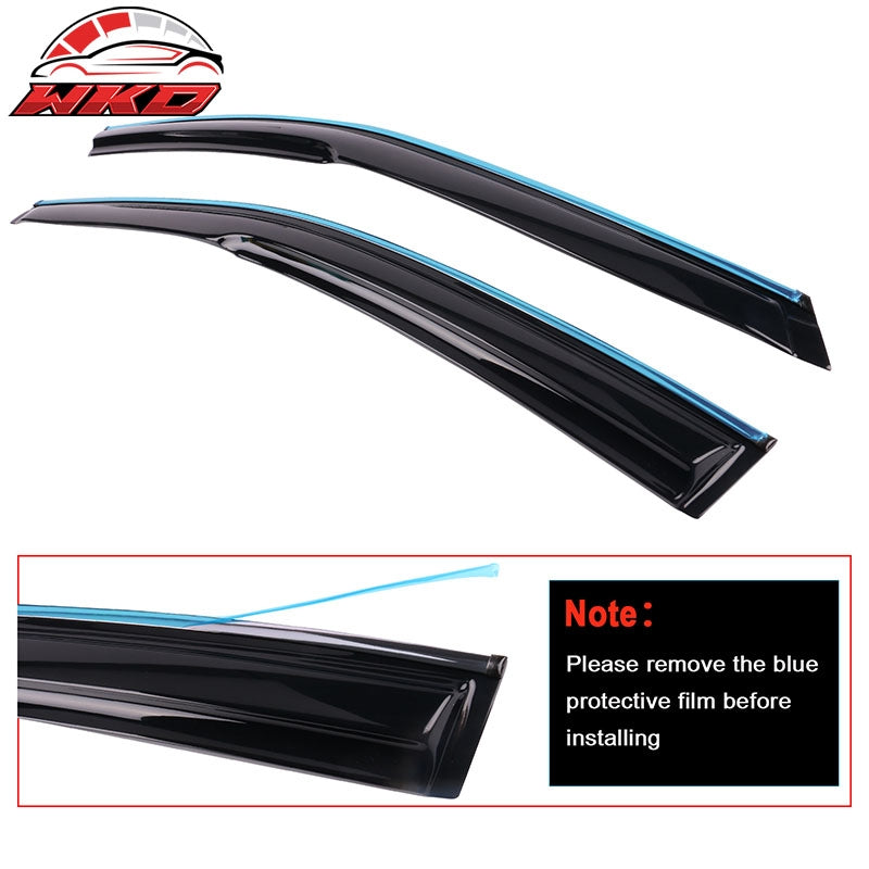 For 18-24 Toyota Camry Window Visor Mugen Rain Sun Guard Deflector w Chrome Trim