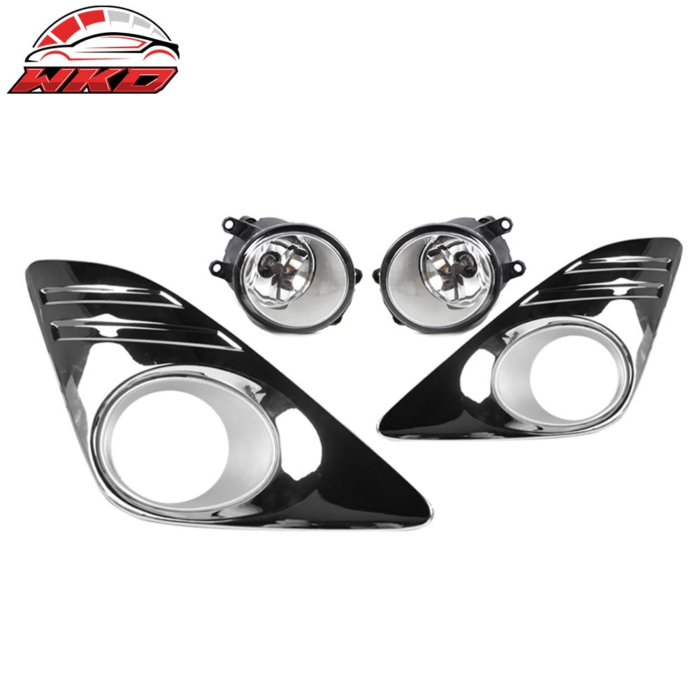 Wholesale 12-14 Toyota Camry 2PCS Front Bumper Chrome Clear Fog Lights Lamps Assembly