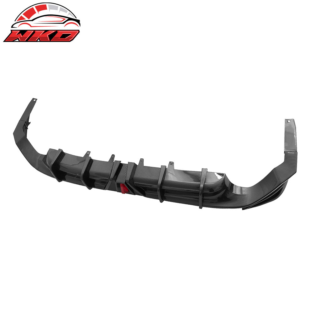 Fits 18-24 Toyota Camry LE XLE Rear Diffuser Lip W/LED Light Carbon Fiber Print