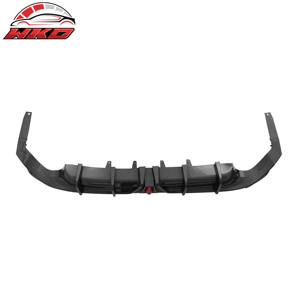 Fits 18-24 Toyota Camry LE XLE Rear Diffuser Lip W/LED Light Carbon Fiber Print