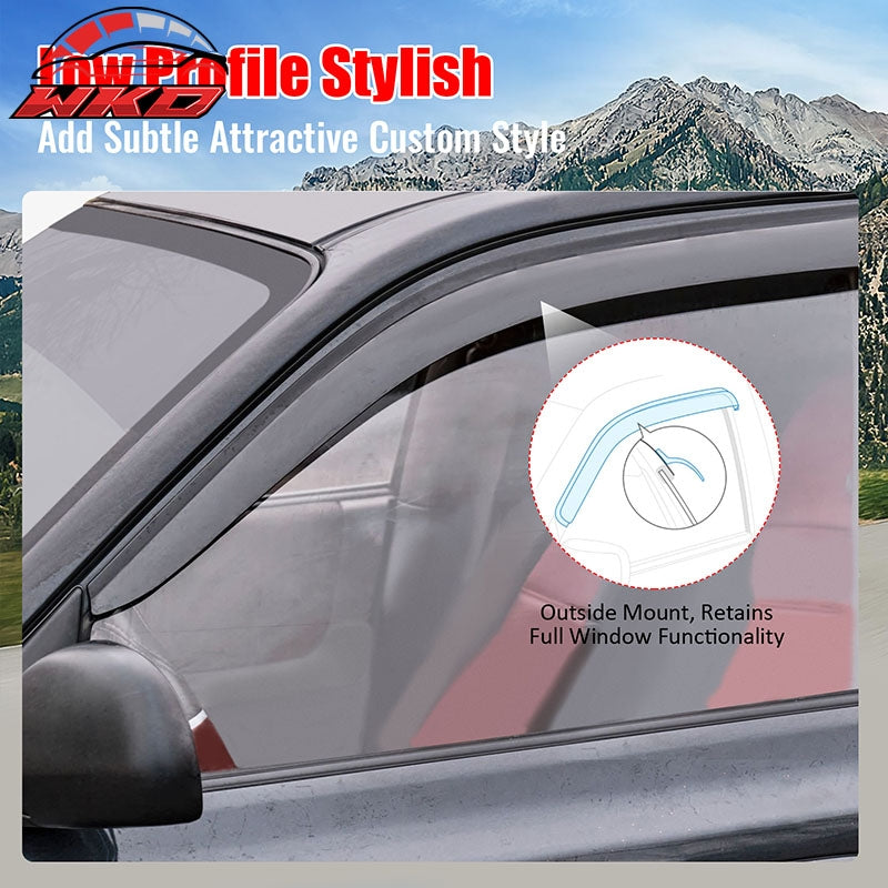Fits 22-26 Toyota Corolla Cross Low Profile Style Tape on Window Visor Deflector
