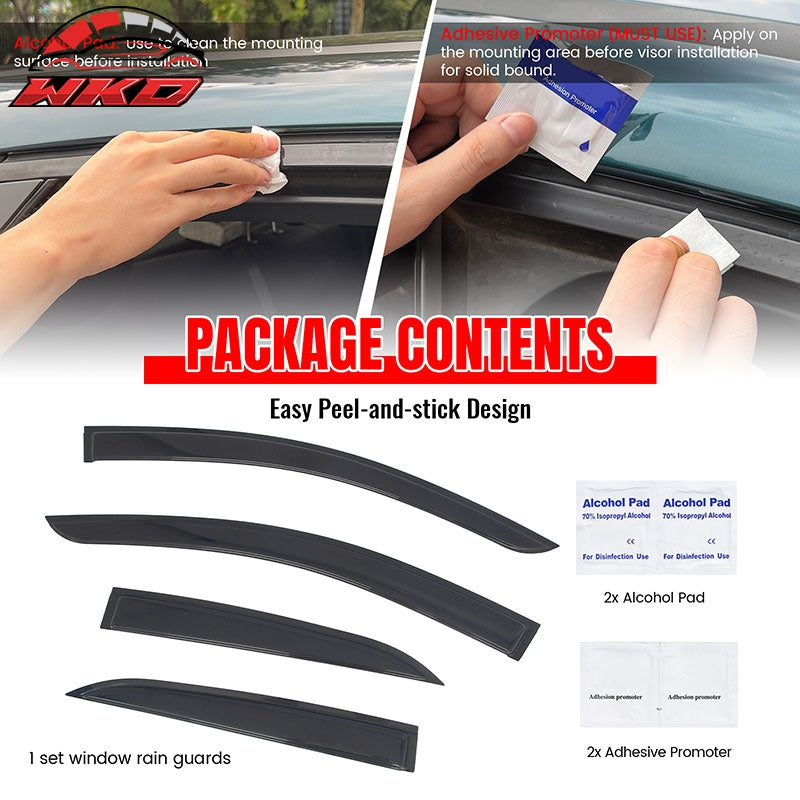 Fits 19-26 Toyota Corolla Hatchback & GR Corolla Tape-on Window Visors Deflector