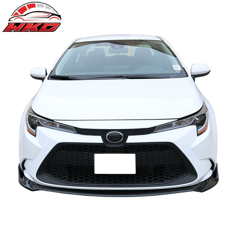 Fits 20-26 Toyota Corolla L, LE, XLE, Hybrid Front Bumper Lip Carbon Fiber Print