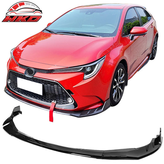 Wholesale 20-26 Toyota Corolla L, LE, XLE, Hybrid LE Front Bumper Lip Gloss Black 3PC