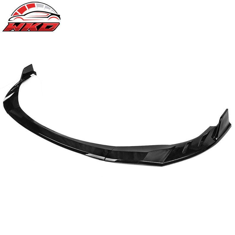 Fits 20-26 Toyota Corolla L, LE, XLE, Hybrid LE Front Bumper Lip Gloss Black 3PC
