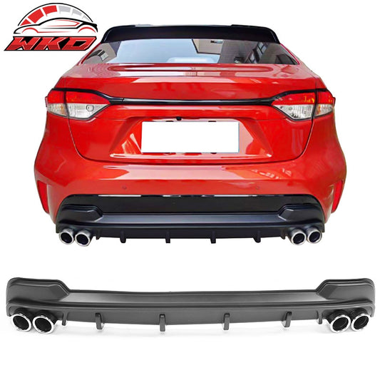 Wholesale 20-26 Toyota Corolla L LE/XLE Matte Black Rear Diffuser & Silver Tips