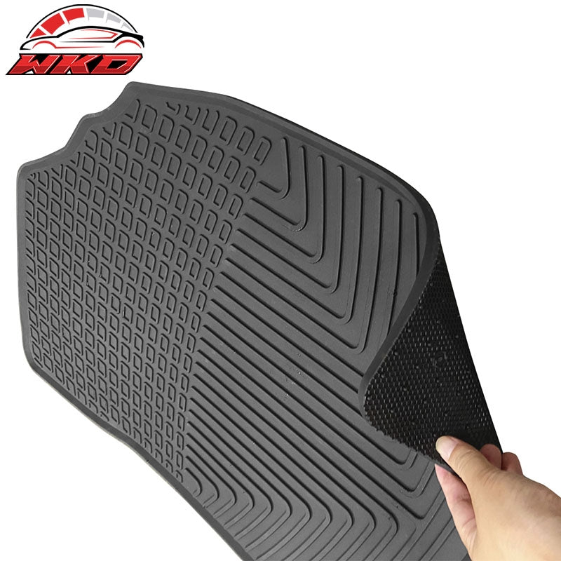 Fits 14-19 Toyota Corolla Heavy Duty Black Latex Floor Mats Front & Second Row