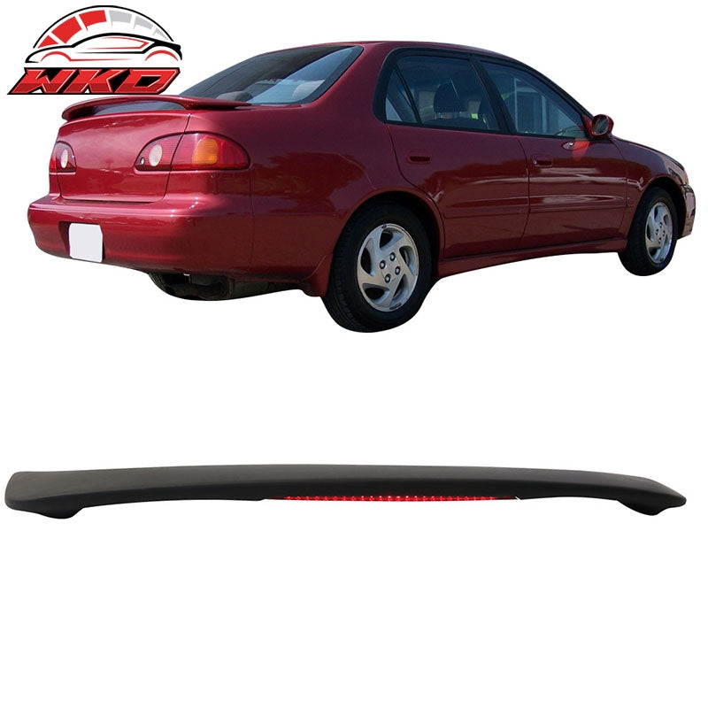 Fits 98-02 Toyota Corolla OE Style LED Rear Trunk Spoiler Wing Matte Black ABS