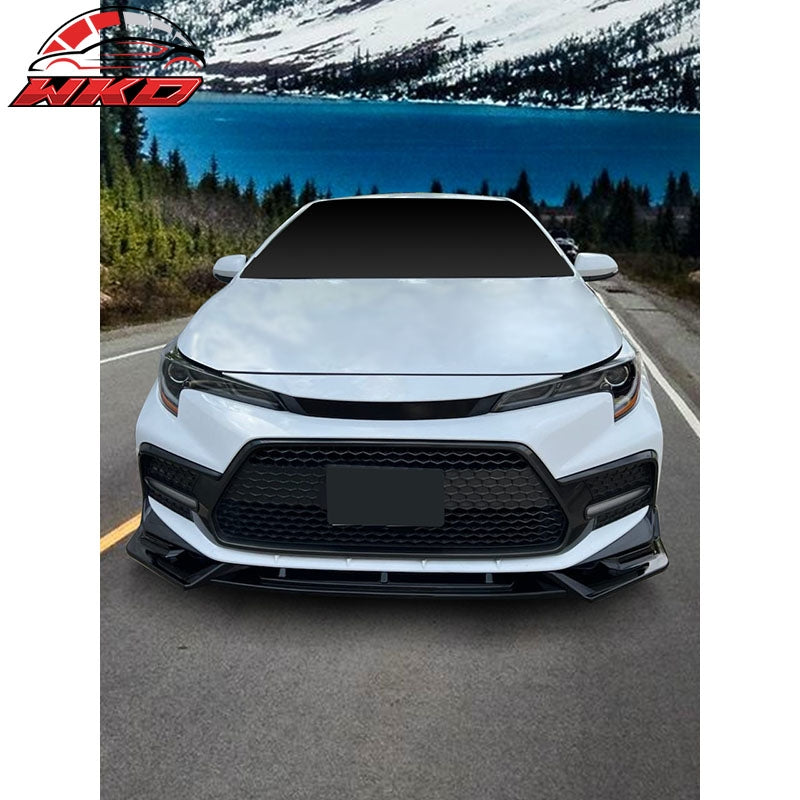 Fits 20-26 Toyota Corolla SE XSE C Style 3PCS Front Bumper Lip PP Matte Black